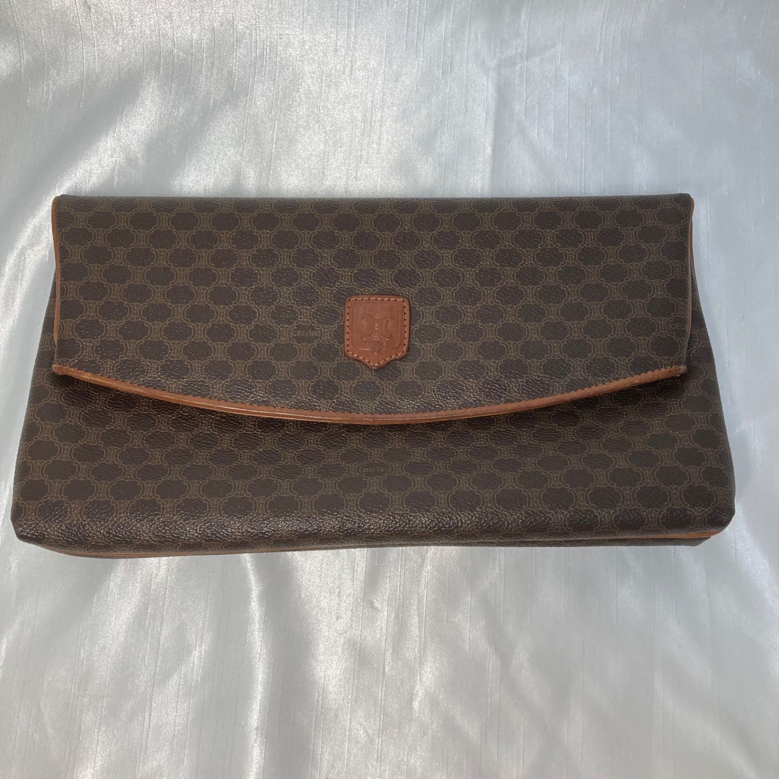 CELINE セリーヌ クラッチバッグ マカダム柄 ダークブラウン - メルカリ