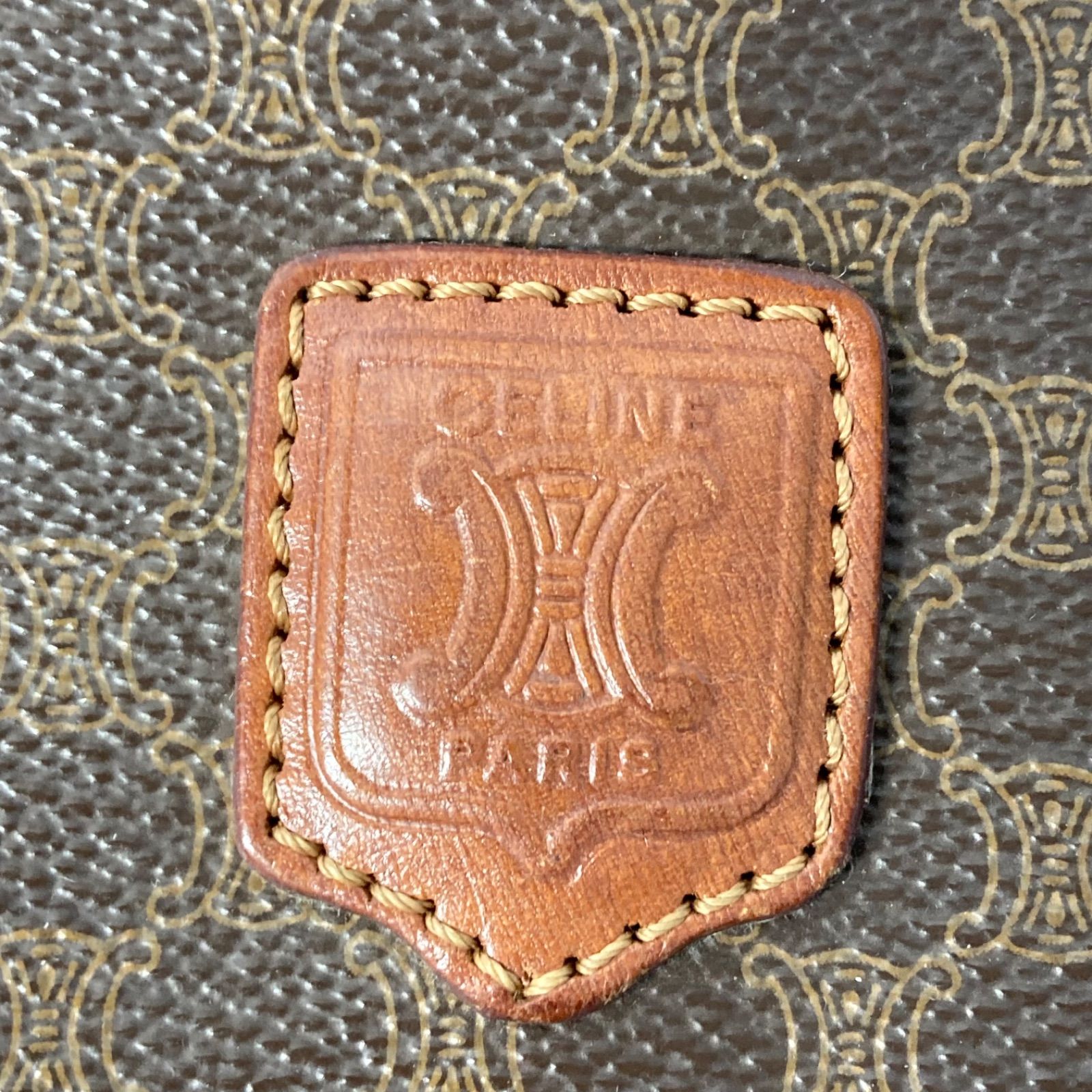 CELINE セリーヌ クラッチバッグ マカダム柄 ダークブラウン - メルカリ