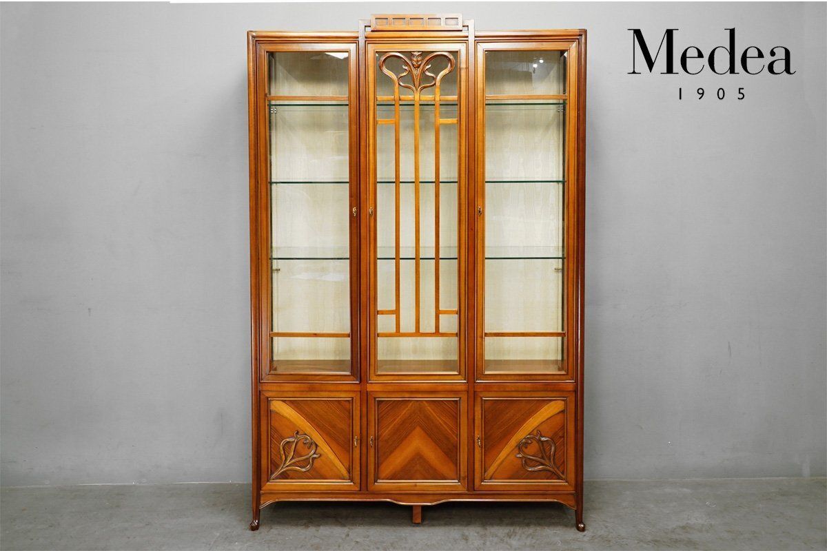 直接引取 Medea メデア Liberty リバティ ガラスキャビネット IDC大塚家具 010904