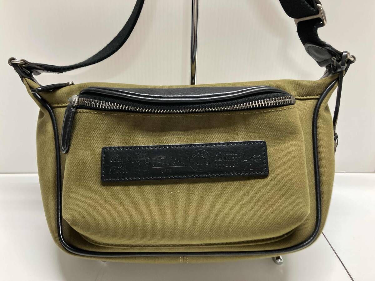 Felisi フェリージェ ショルダーバッグ 生地カーキ レザーブラック