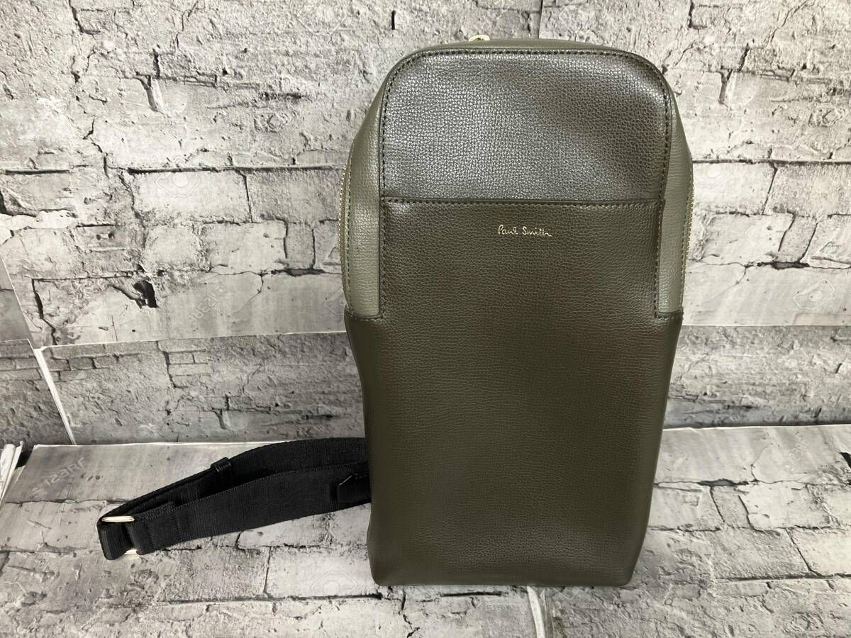 PAUL SMITH ポールスミス ワンショルダー ゴールドジップ レザー