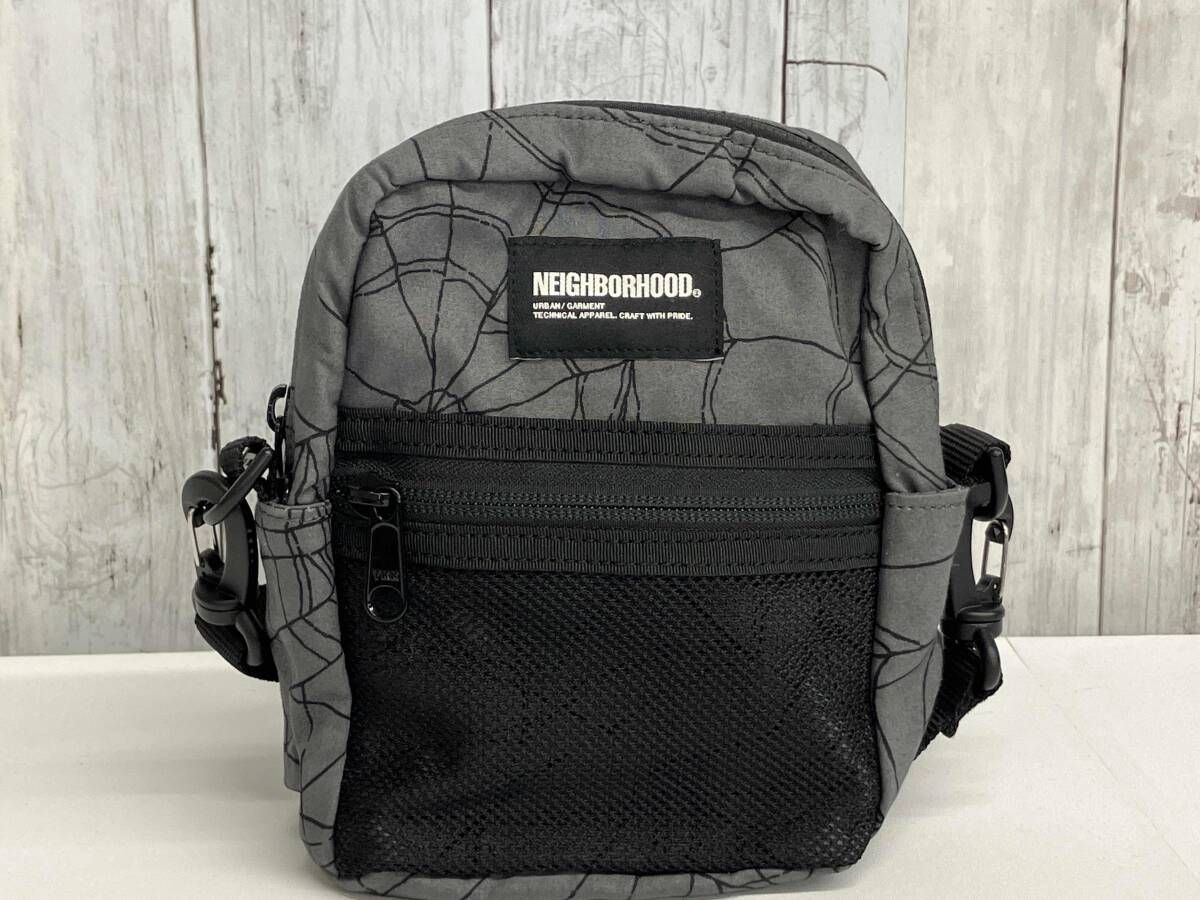 NEIGHBORHOOD SPIDERWEB ショルダーバッグ ネイバーフッド 総柄 コットン グレー
