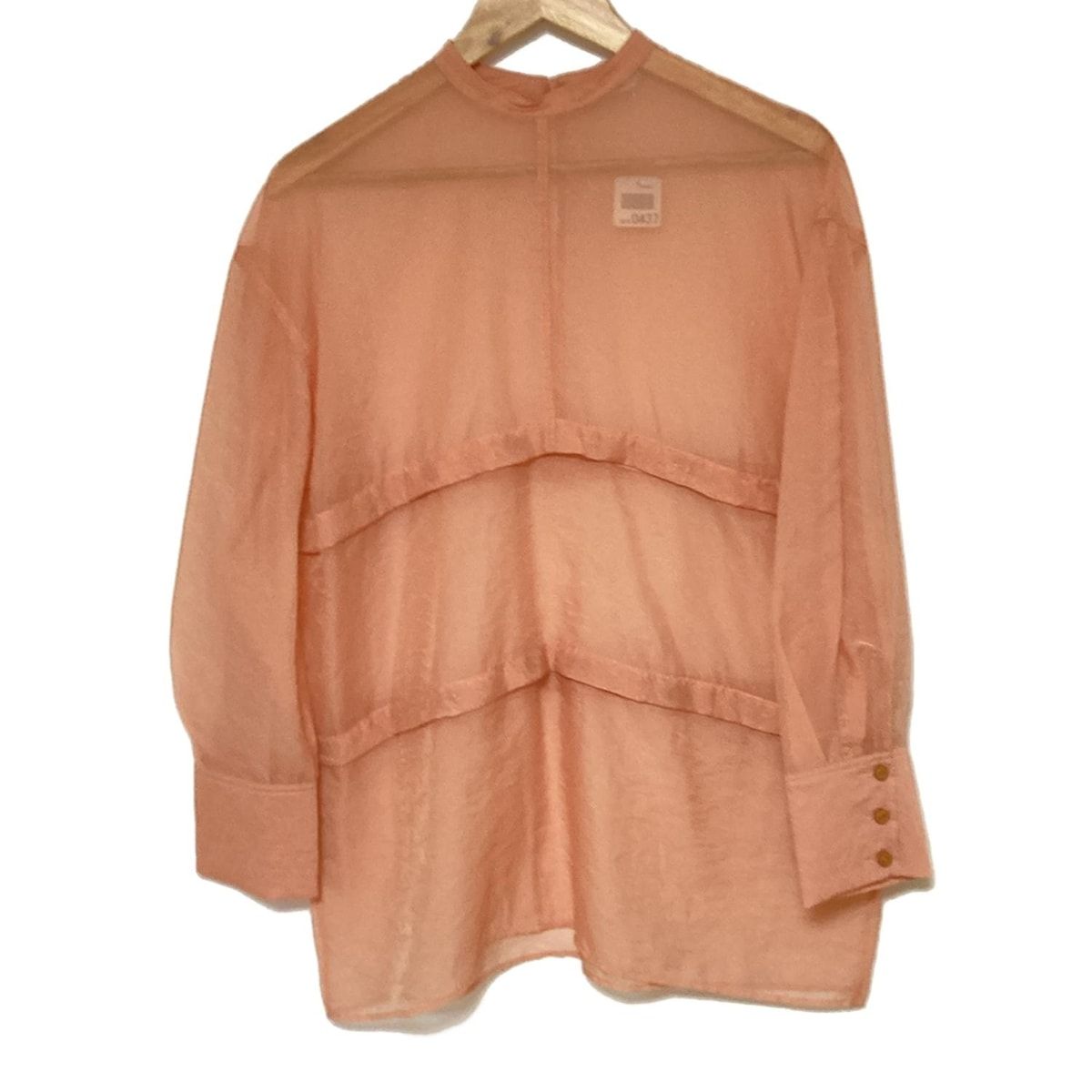 CLANE クラネ チュニック サイズ1 S レディース - ピンクベージュ ハイネック 長袖 シースルー