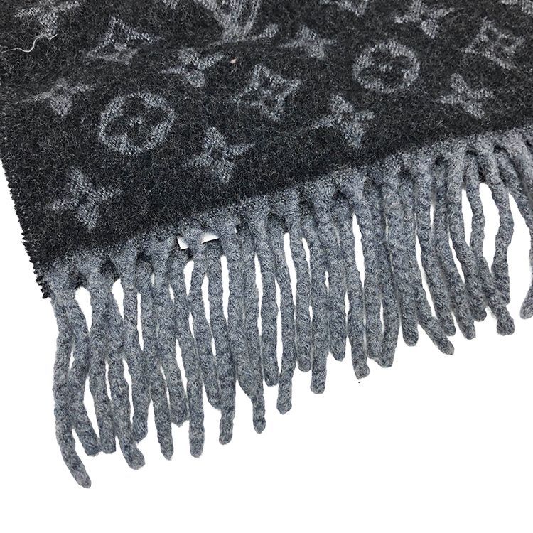 LOUIS VUITTON ルイヴィトン マフラー･モノグラム グラディエント M 71607 グラデーション カシミヤ ウール ロゴ マフラー ストール ノワール メンズ