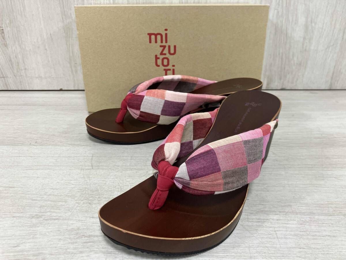 mizutori ミズトリ サンダル hitete 6.5 エヴァーワイン レッド系 サイズ M 23-23.5 KCL-3