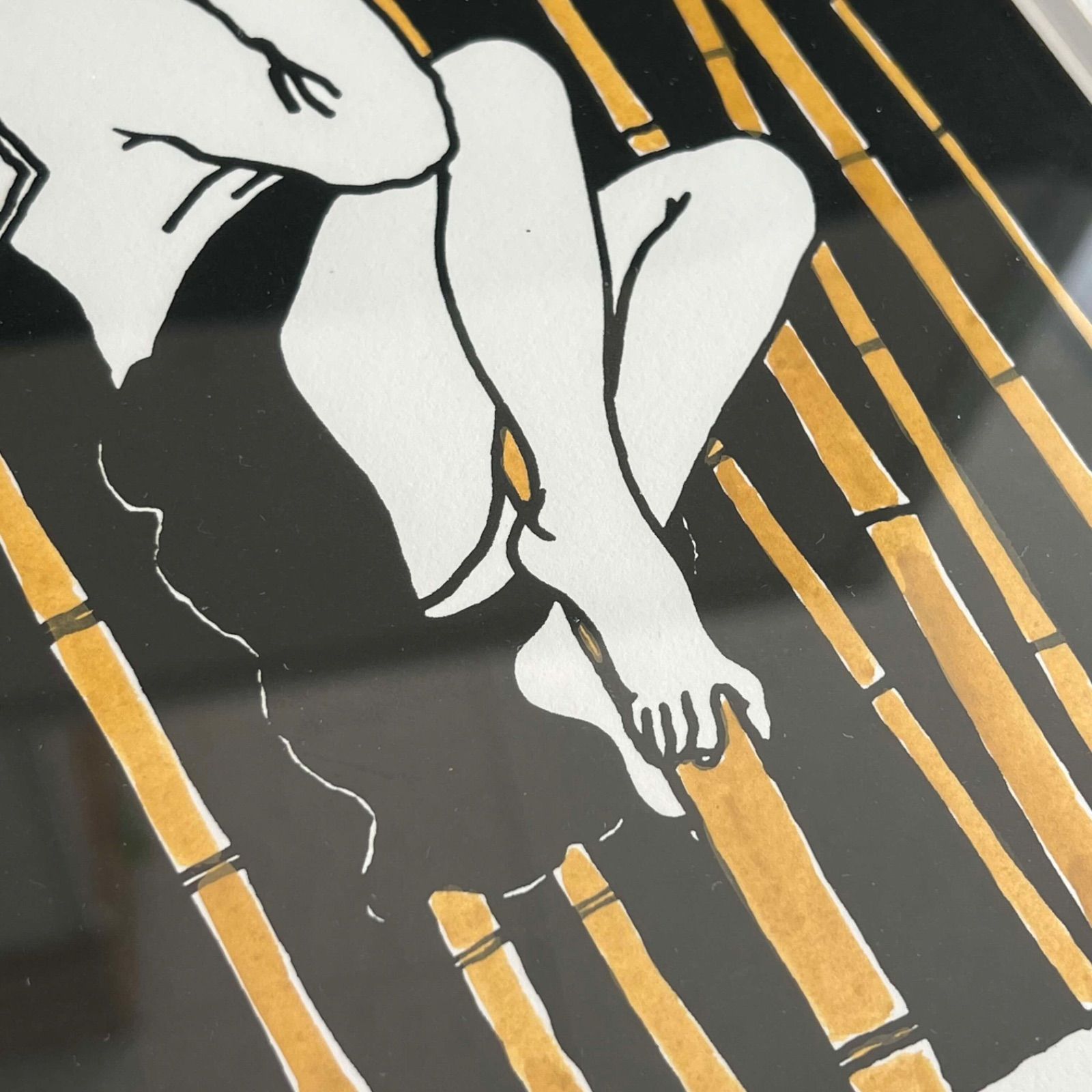 F 佐伯俊男リトグラフ 「揺月」 10/20 2006年 額付き版画 サイン入