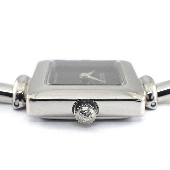 グッチ GUCCI 腕時計 バングルウォッチ 1900 L スクエア ブラック文字盤 SS クオーツアナログ