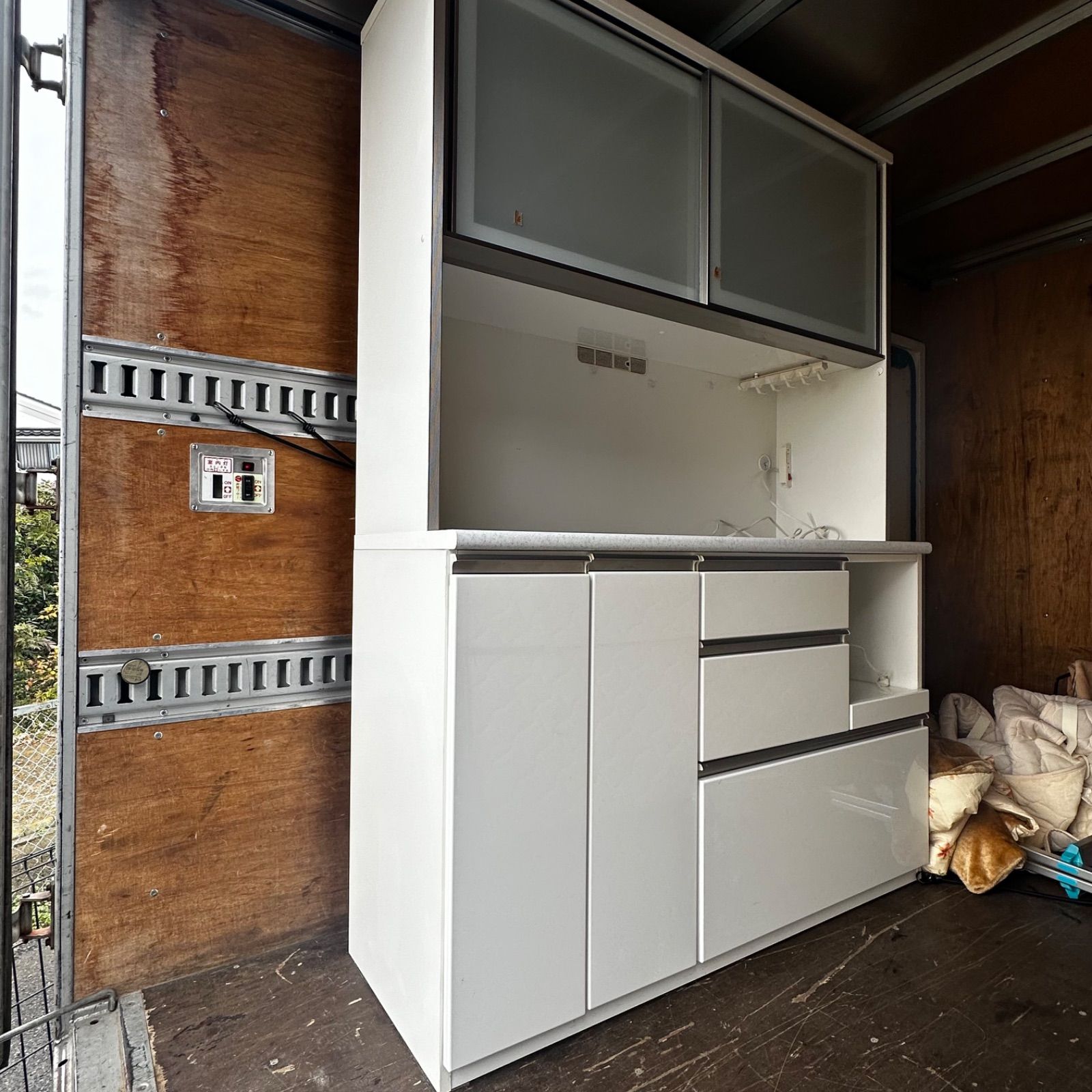 ニトリ 食器棚 キッチンボード アルミナ 140 KBWH