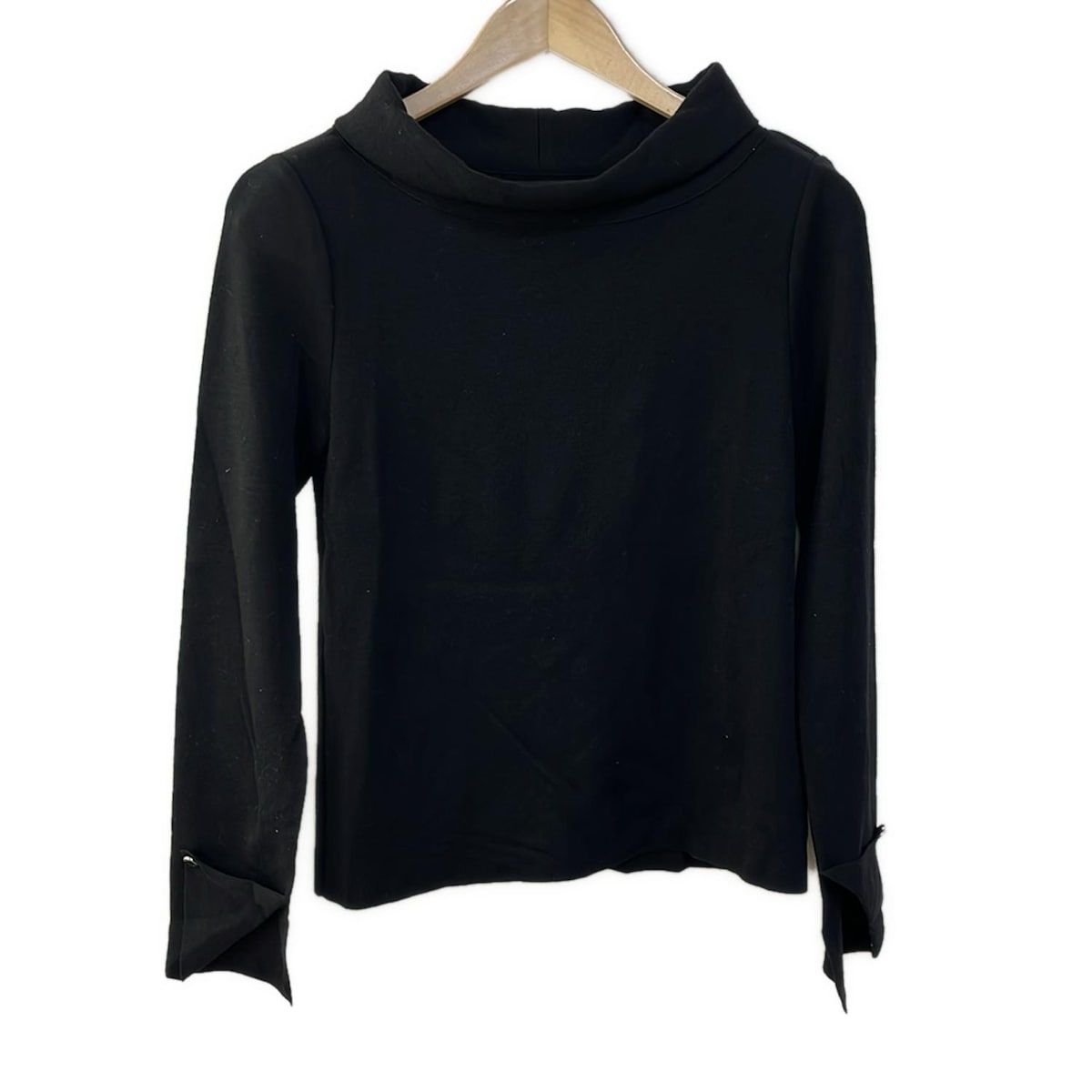 FOXEY フォクシー 長袖セーター サイズ40 M レディース 37123 黒 タートルネック 肩パッド