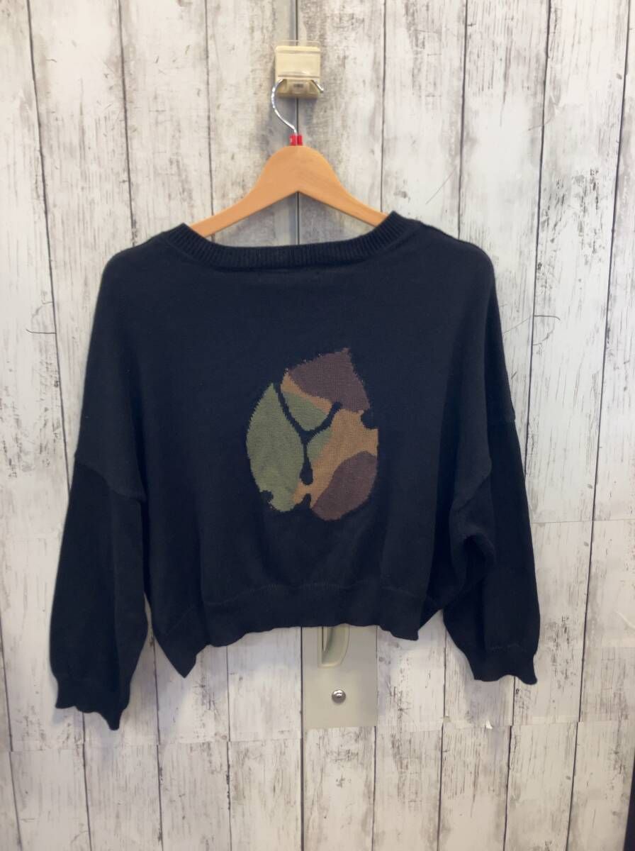 y s ワイズ 長袖ニット 18 ss ブラック ダブルジップ 袖に汚れ有り ジップアップニット YW-K 04-081 コットン ヨウジヤマモト 背面デザイン