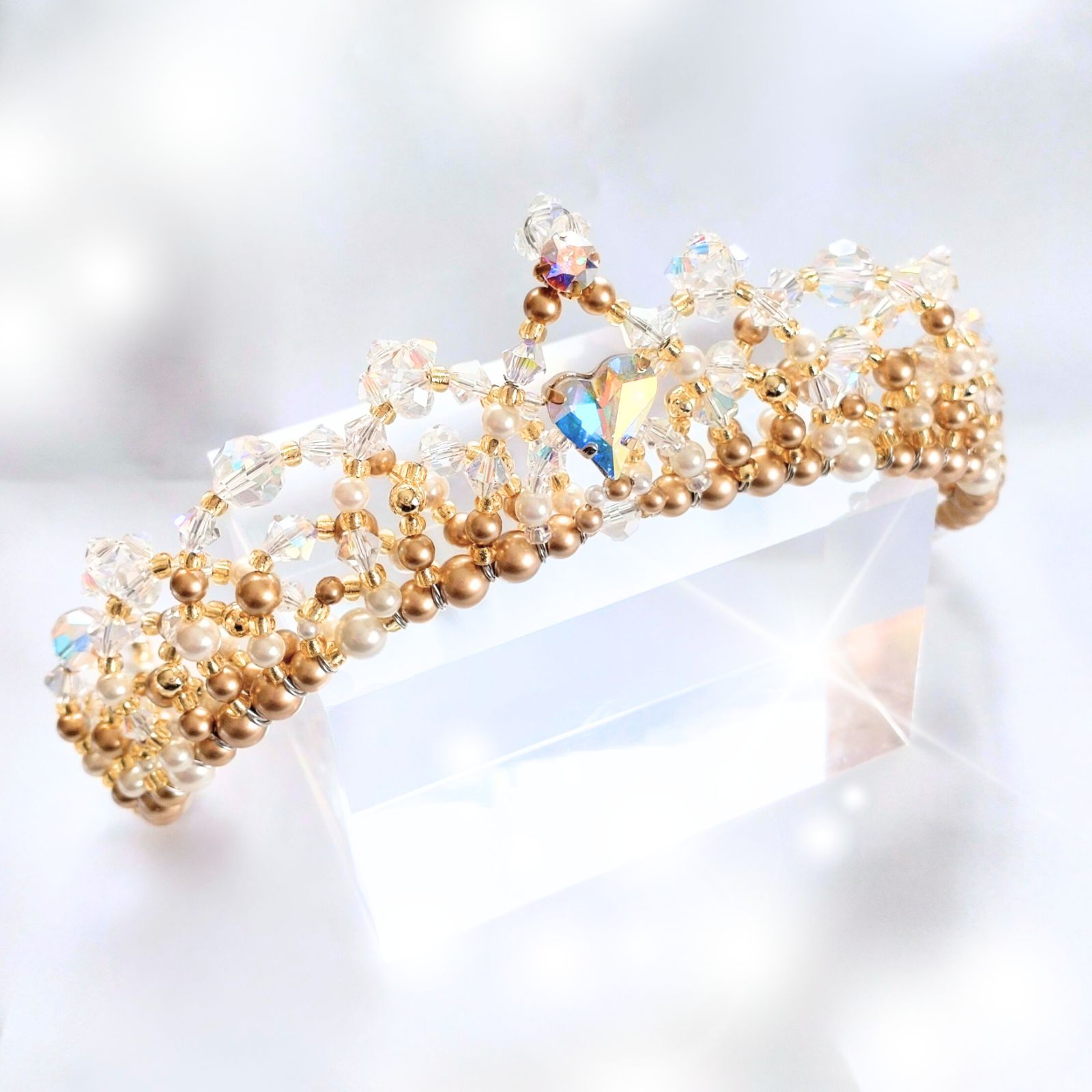 バレエ ティアラ クラウンティアラ ゴールド コーム付 ストリートダンス ヘア小物 アクセサリー 