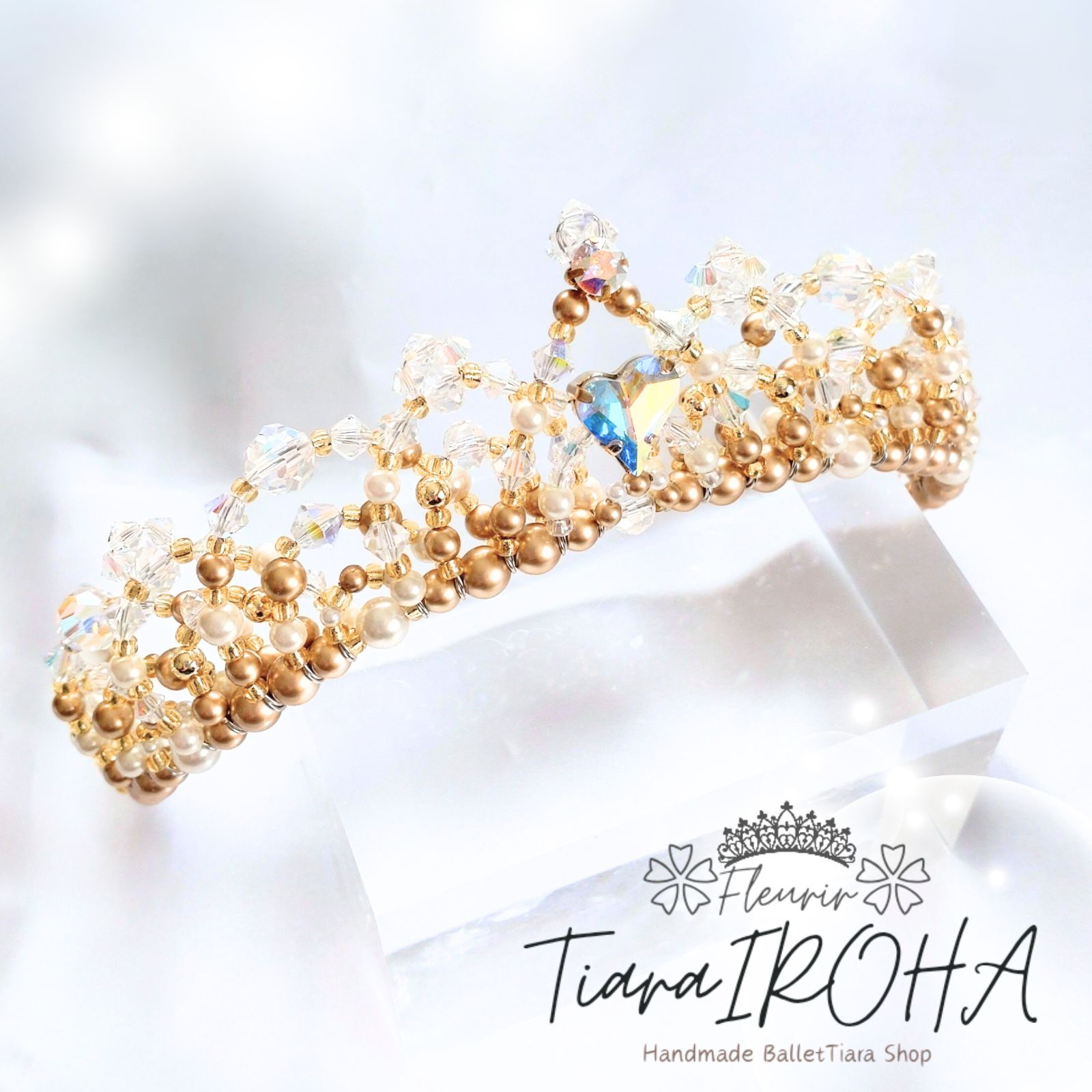 バレエ ティアラ クラウンティアラ ゴールド コーム付