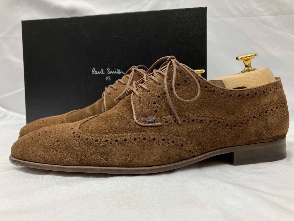 PAUL SMITH ポールスミス ウィングチップ 504763 スエード ブラウン UK