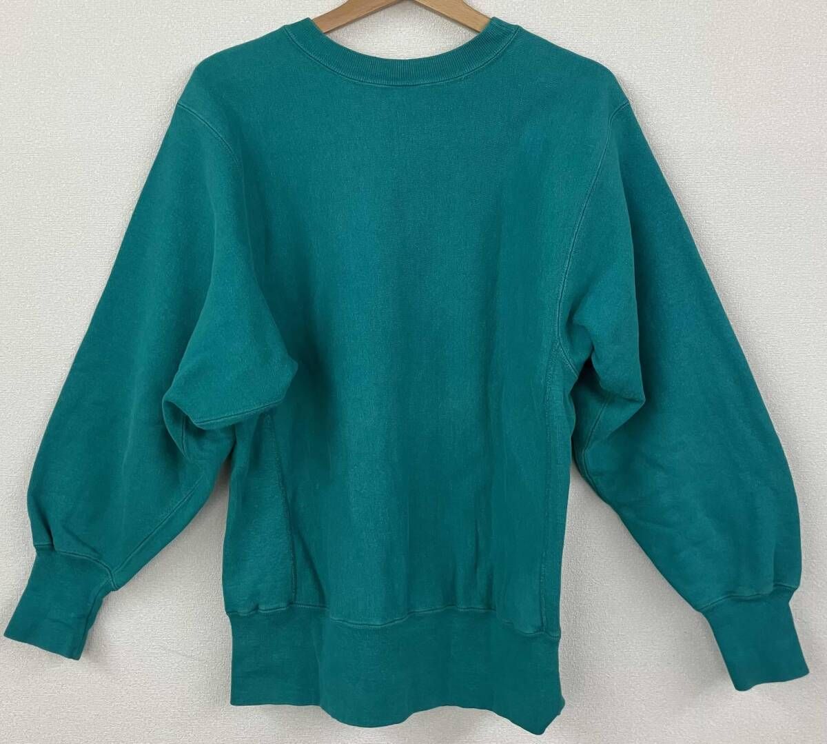 Champion チャンピオン スウェット グリーン系 M 80 s リバースウィーブ トリコタグ ロゴ刺繍