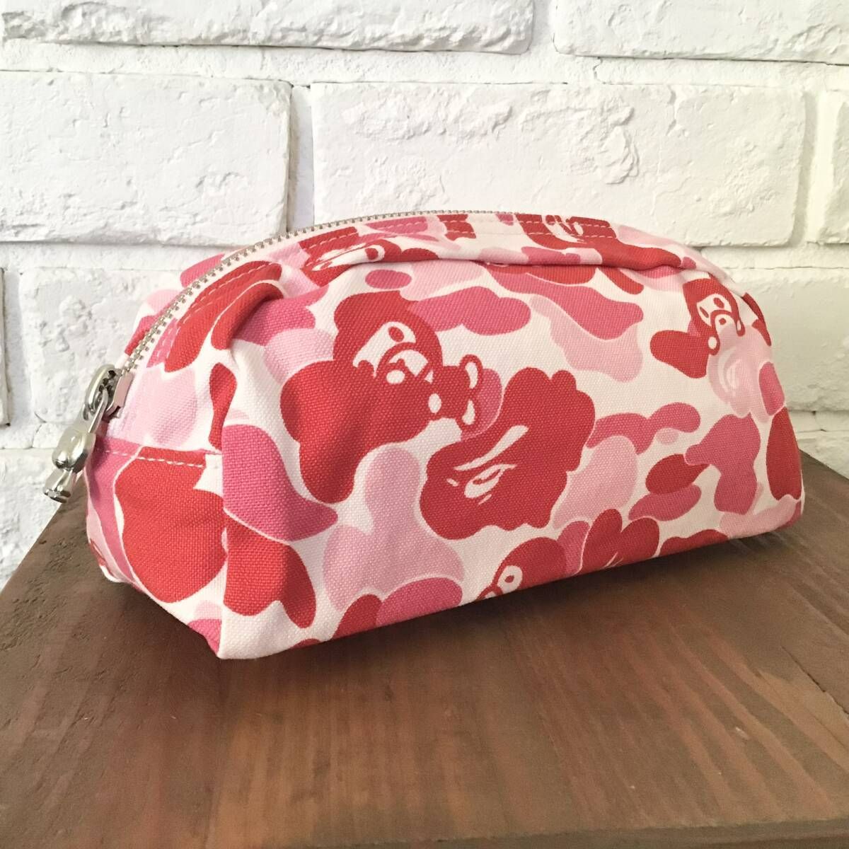 A Bathing Ape Milo ABC Camo Pink Pouch Camo Makeup Bag Women's