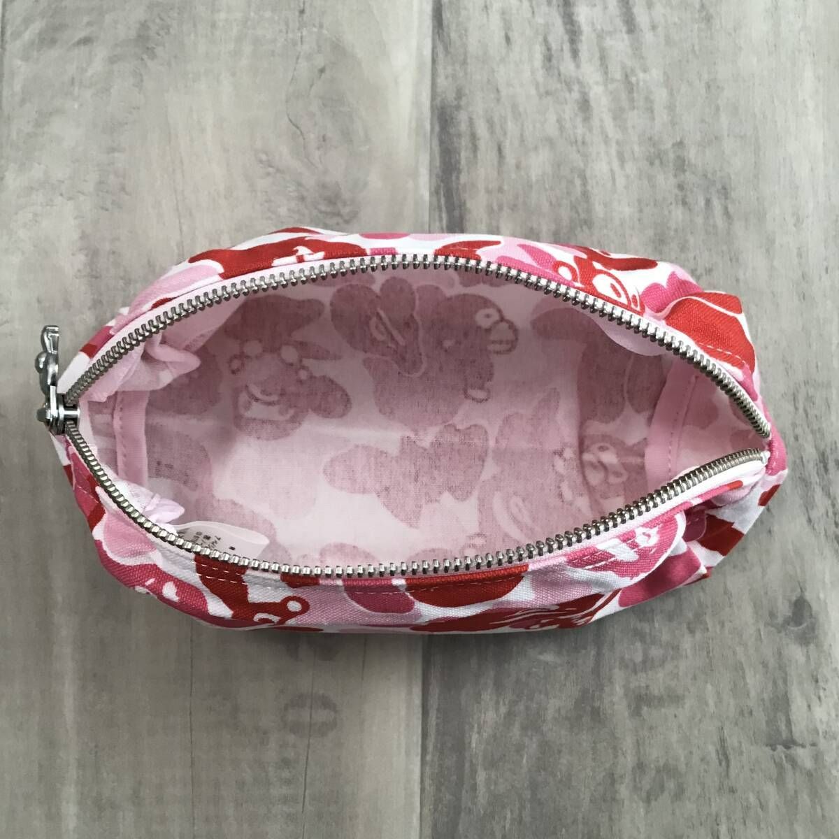 A Bathing Ape Milo ABC Camo Pink Pouch Camo Makeup Bag Women's