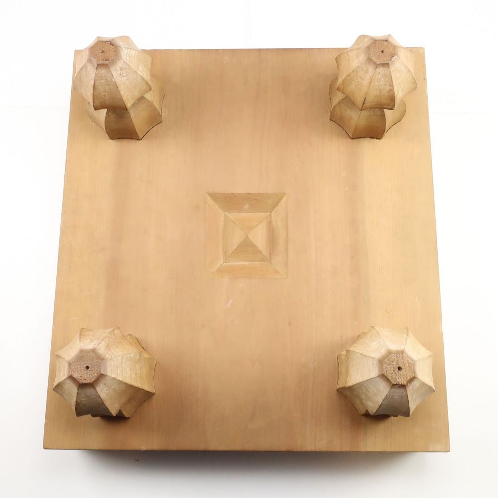 将棋盤 3寸 足付き 駒付き 天然木 高さ18.5 cm ボードゲーム _ その他雑貨