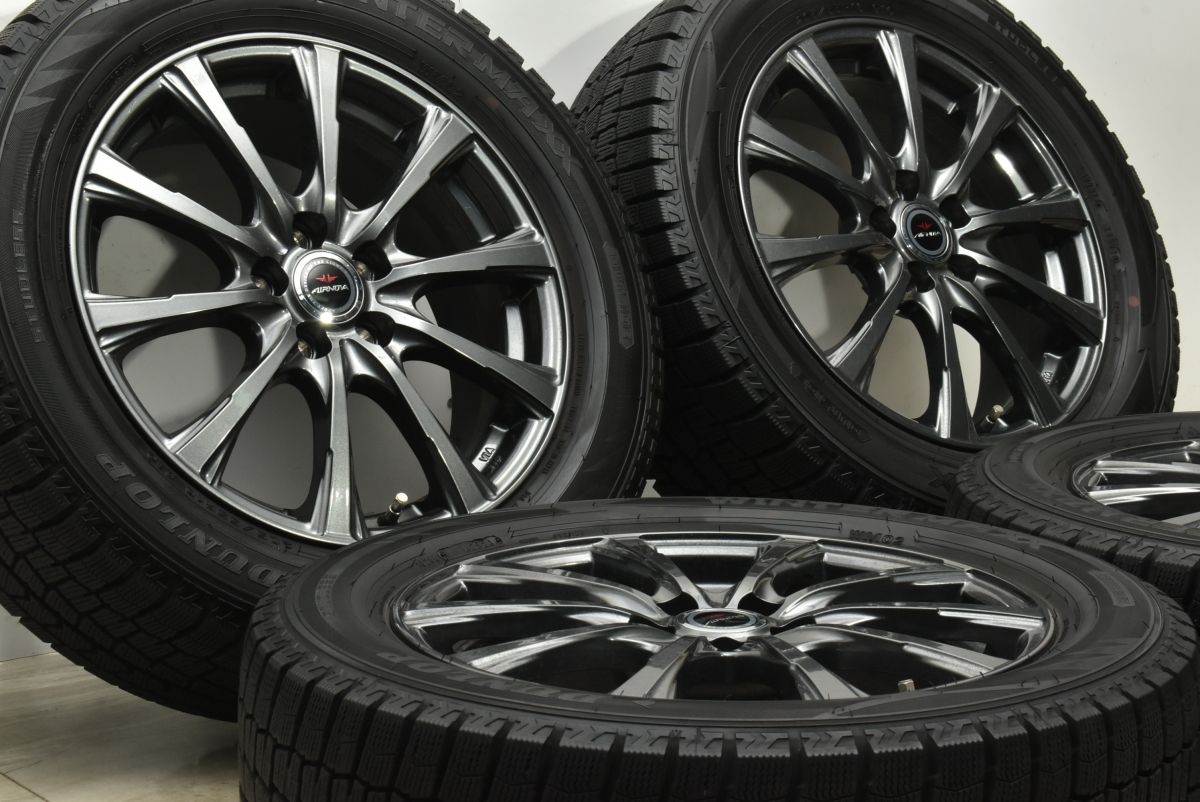 バリ溝 エアノヴァ 16 in 6 J 42 PCD 100 ダンロップ ウィンターマックス WM 02 205 55 R カローラツーリング スポーツ インプレッサ