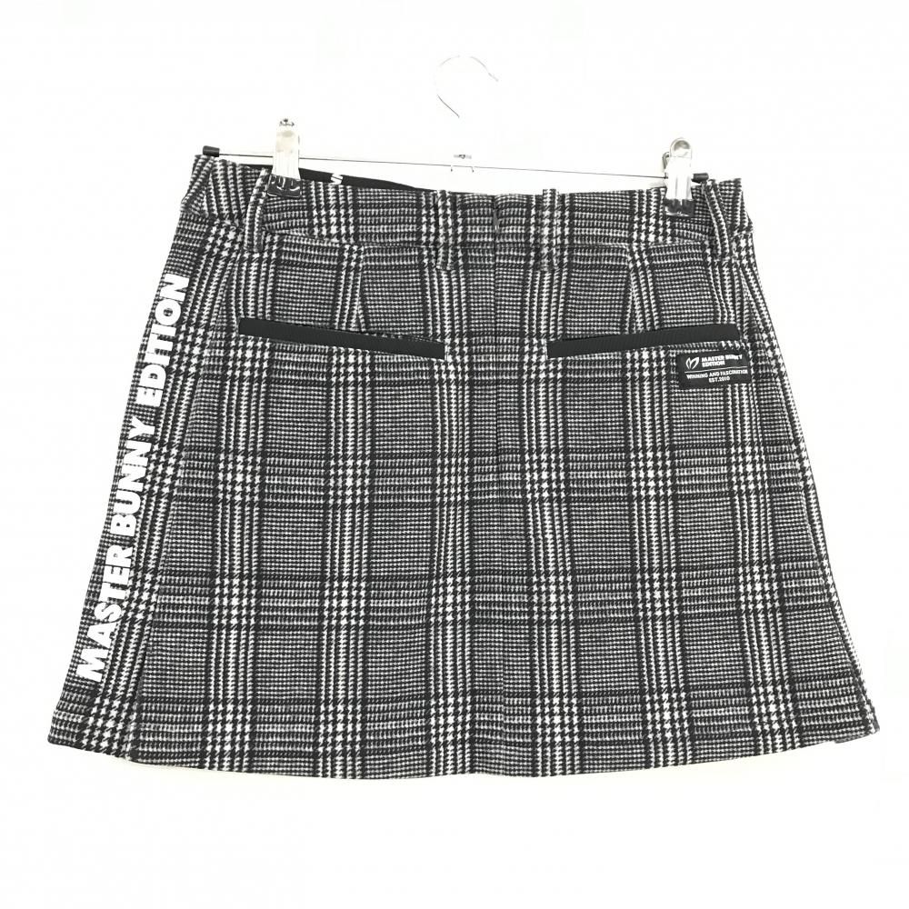 超 マスターバニー スカート 黒×白 グレンチェック 裏起毛 レディース 1 M ゴルフウェア MASTER BUNNY EDITION