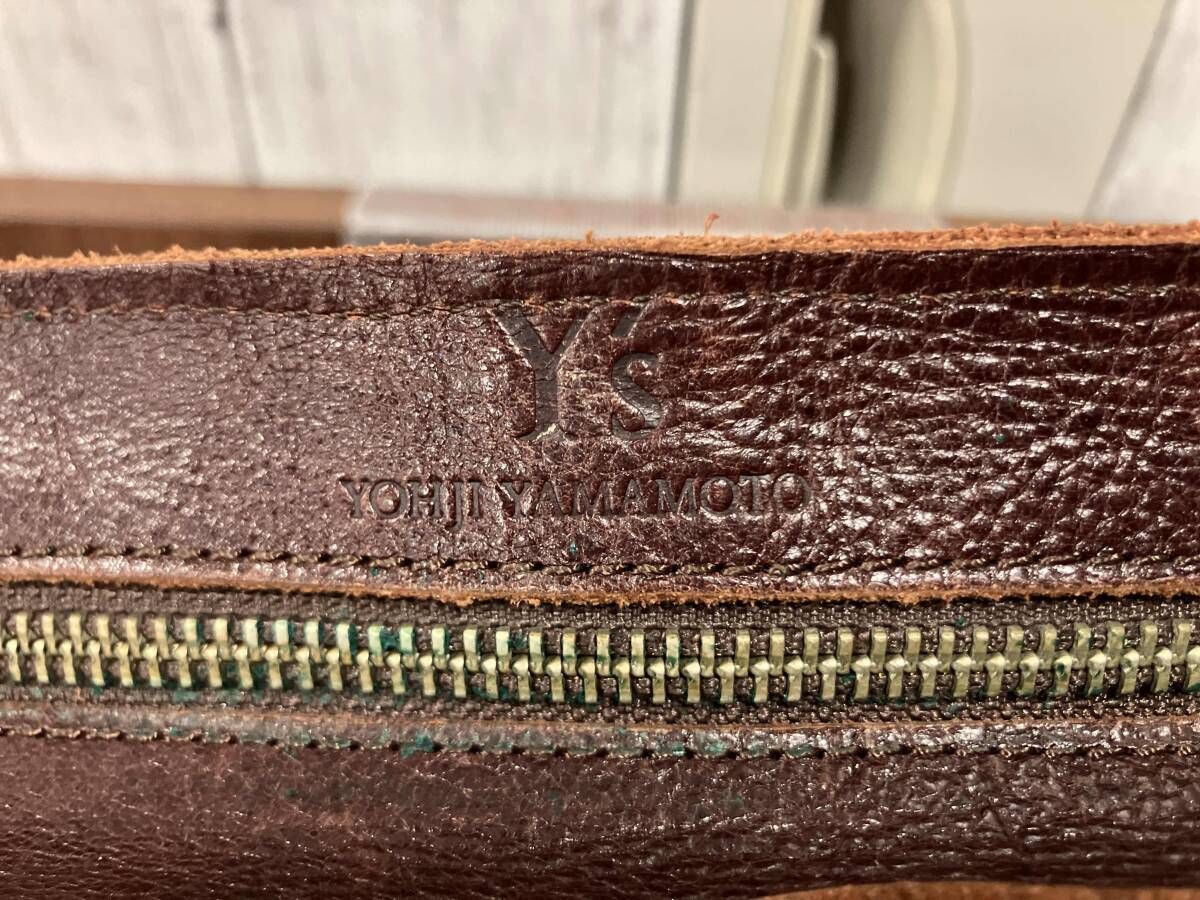  y s YOHJI ワイズ ヨウジヤマモト レザー ブラウン ウエストバッグ アーカイブ 90 00 傷 状態考慮 カビ ボディバッグ ウエストポーチ バッグ