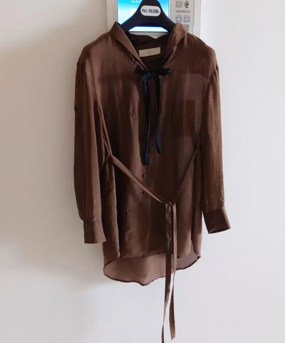 KUHO ロング シャツ ブラウス ウエストベルト