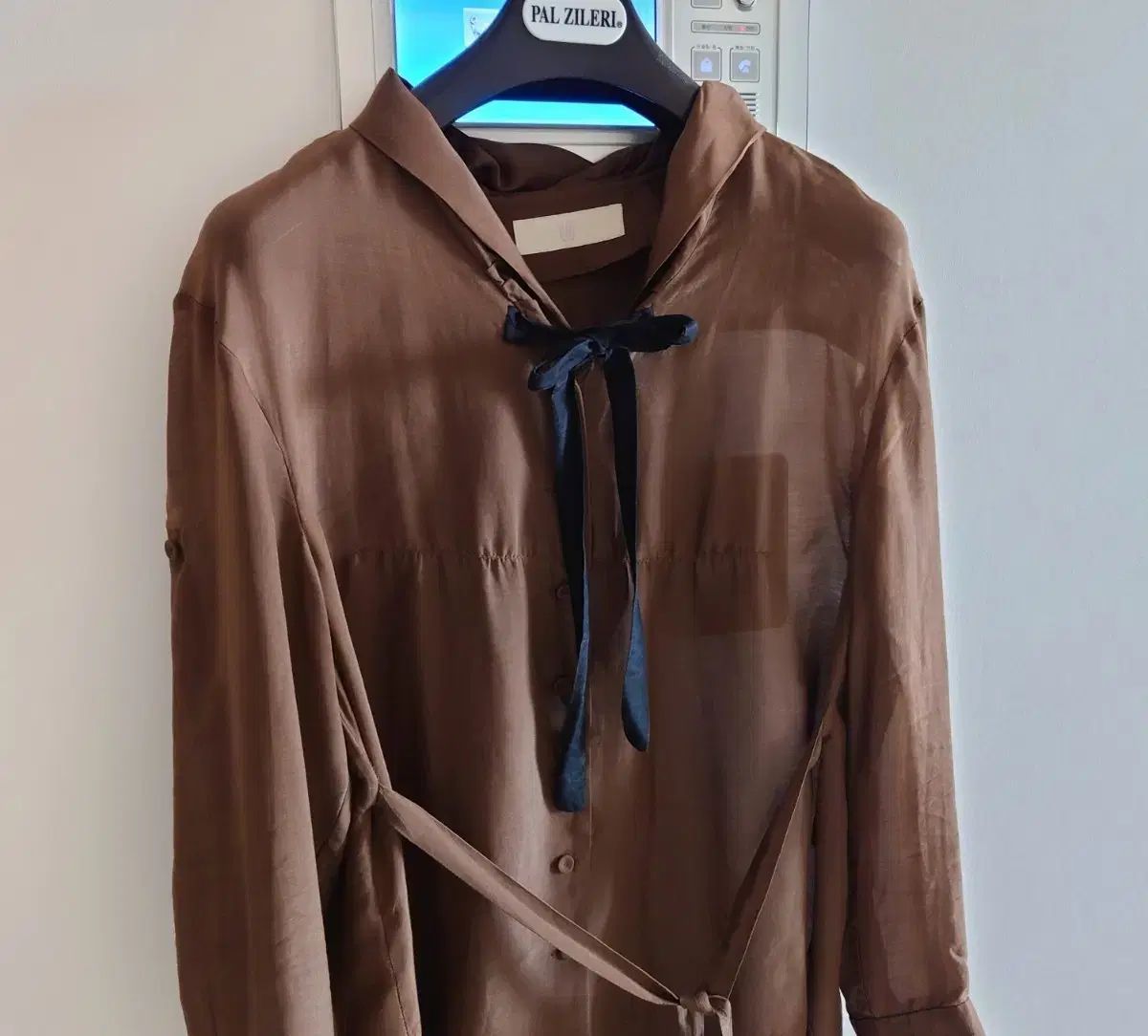 KUHO ロング シャツ ブラウス ウエストベルト