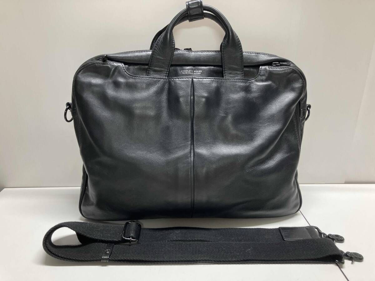 COMPLETE WORKS コンプリート ワークス ブリーフケース 書類カバン ショルダーストラップ付き / ブラック WATER PROOF LEATHER