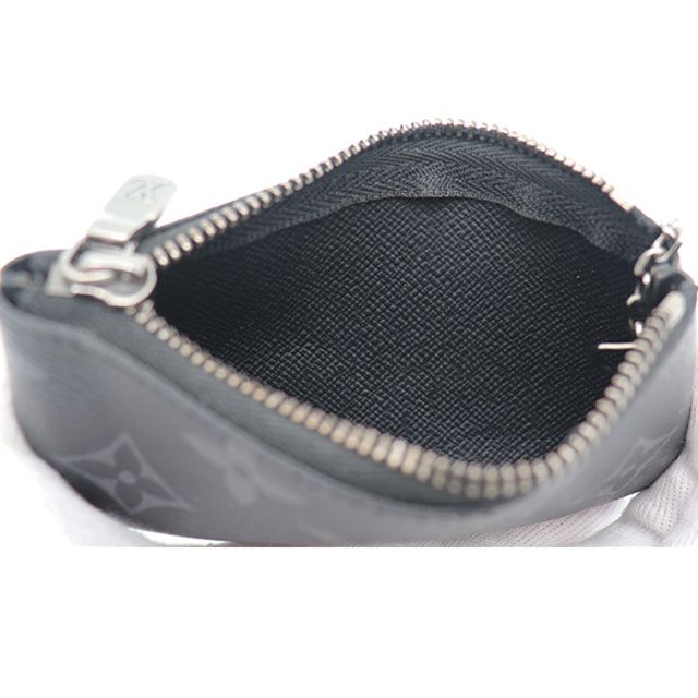 未使用 ルイヴィトン ポシェット クレ ケース ブラック×グレー レザー 中古・古着通販】LOUIS VUITTON (ルイ ヴィトン) カードキーケース