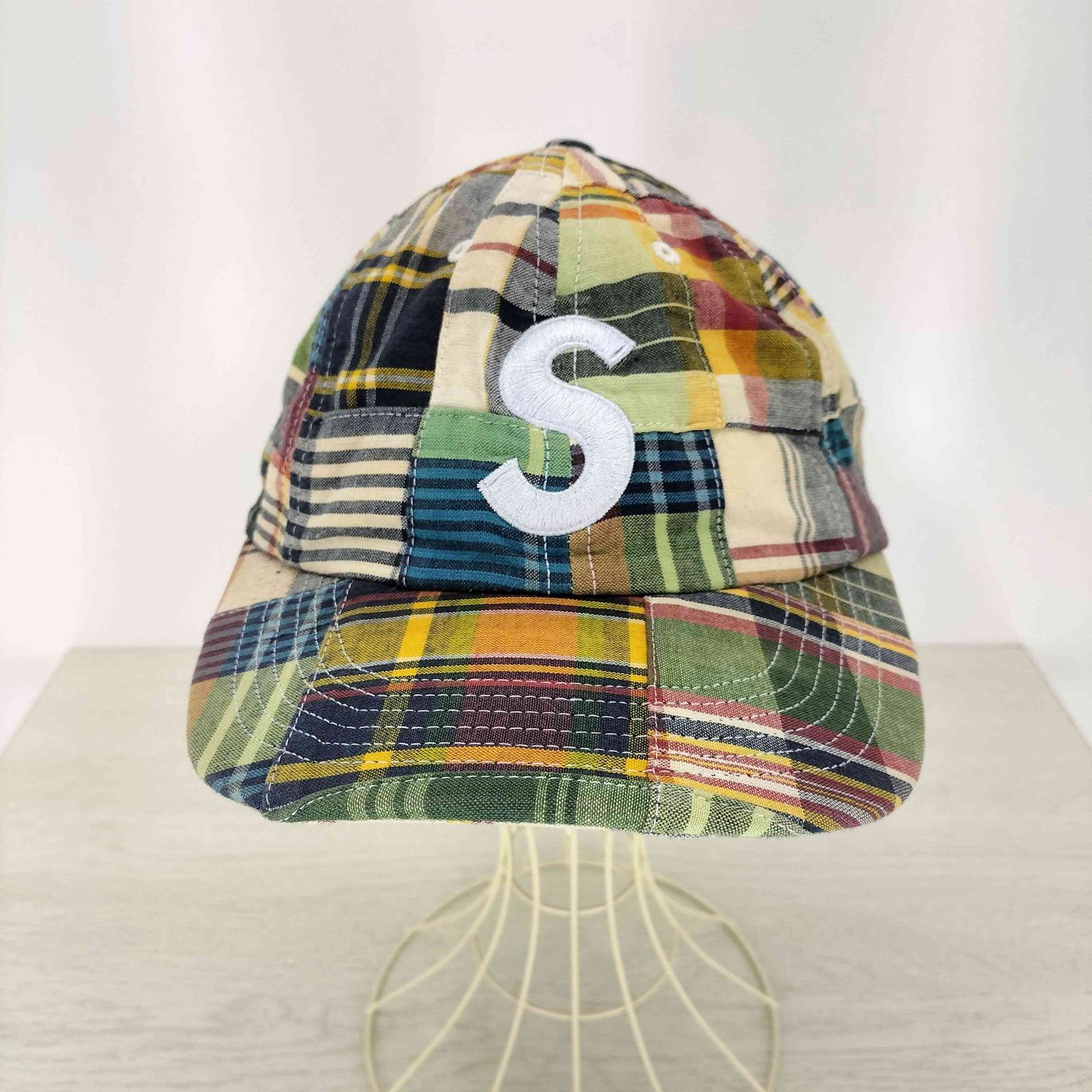シュプリーム Supreme 19SS PATCHWORK 本物 MADRAS S LOGO 6-PANEL CAP