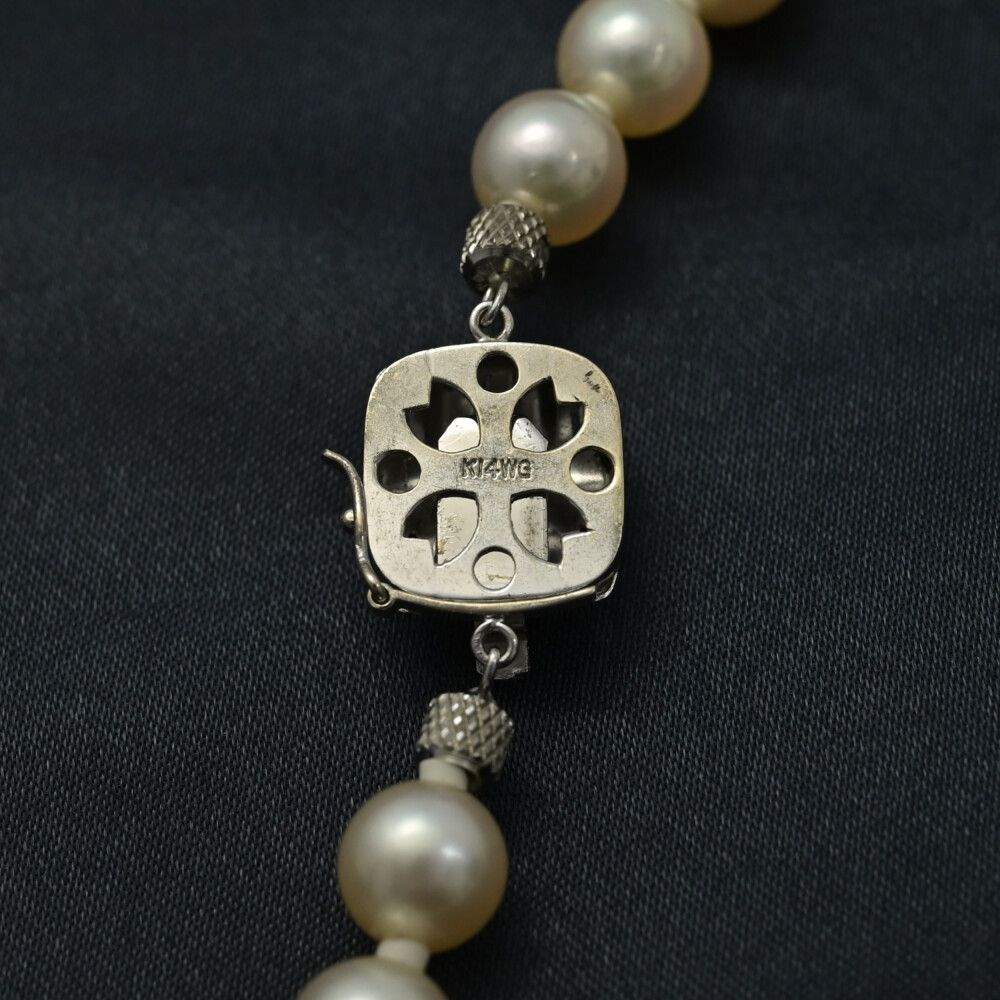 Φ7.5-8.0 mm 白蝶真珠 シロチョウ サウスシーパール パール ネックレス･ペンダント K 14 WG 585-36.3 g ホワイトゴールド ♀ A レディース 596888 ネックレス アクセサリー レディース
