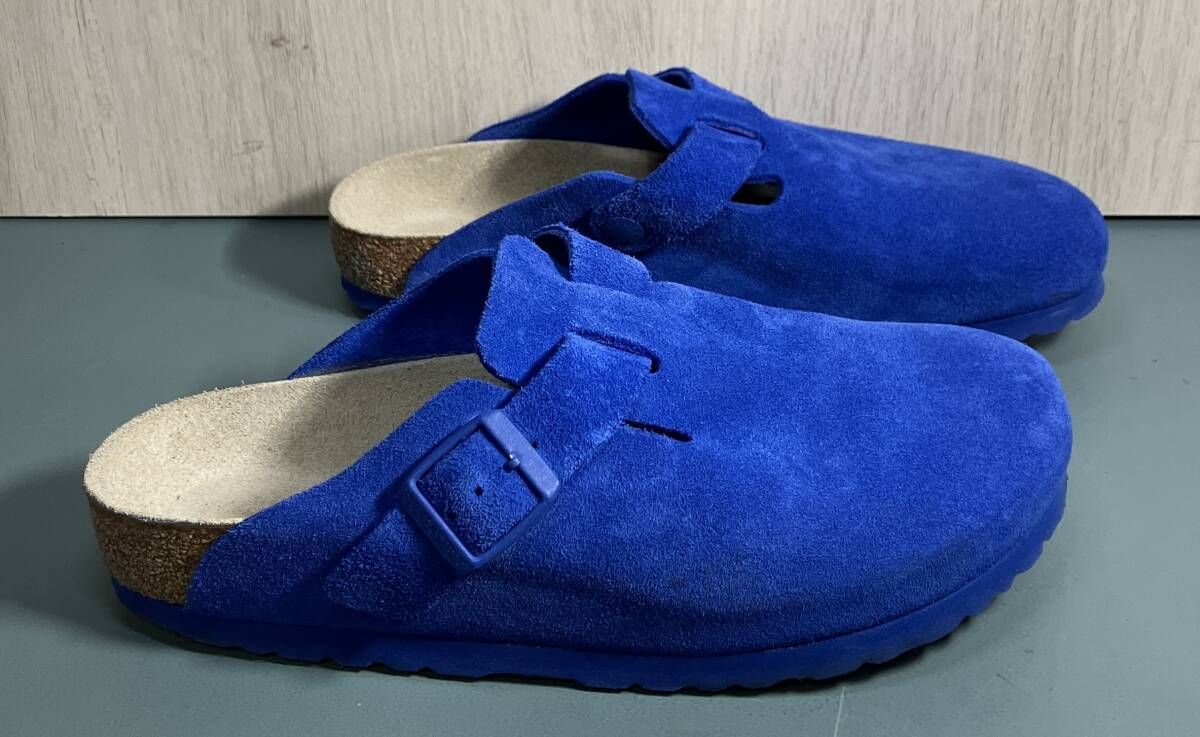 ビルケンシュトック BOSTON ブルー スウェード サンダル 24 cm