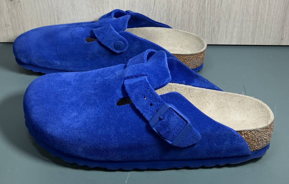 ビルケンシュトック BOSTON ブルー スウェード サンダル 24 cm