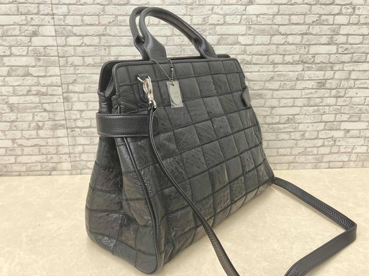 レディース JRAタグ付き オーストリッチ 2WAY トートバッグ ショルダー 