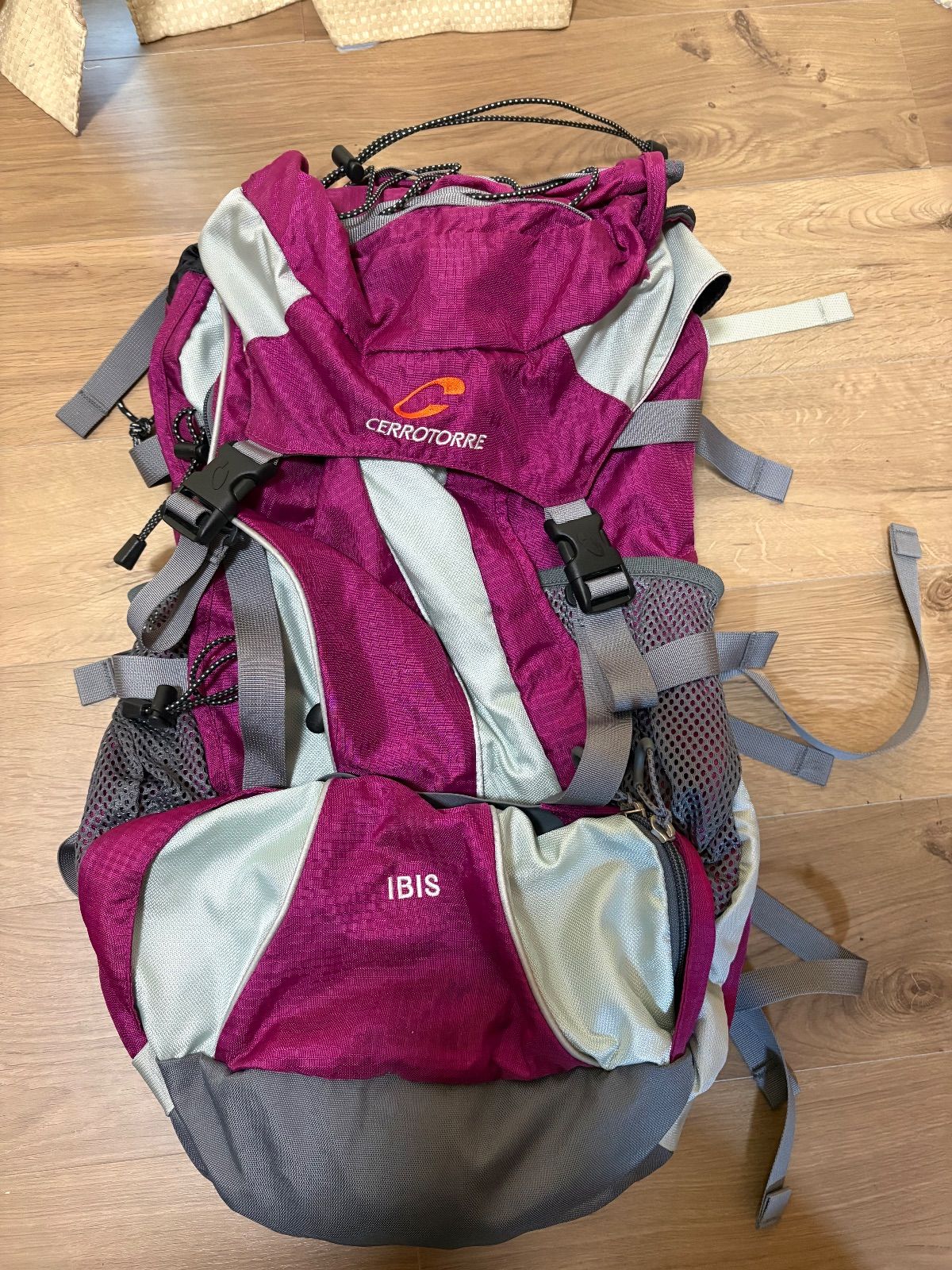 CERRO TORRE IBIS セロトーレ アイビス 登山用リュック バックパック レインカバー パープル グレー