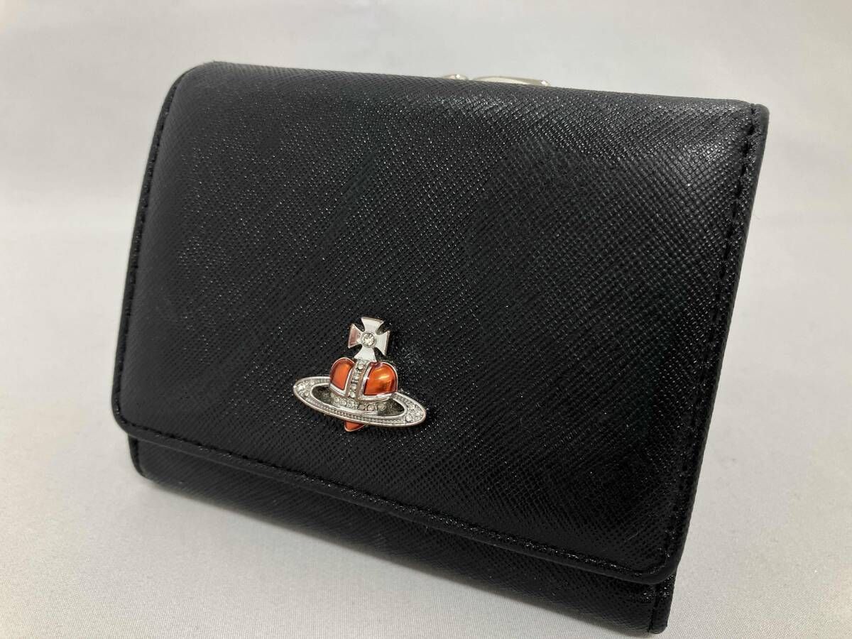 VIVIENNE WESTWOOD ヴィヴィアンウエストウッド 二つ折り財布 黒 ブラック