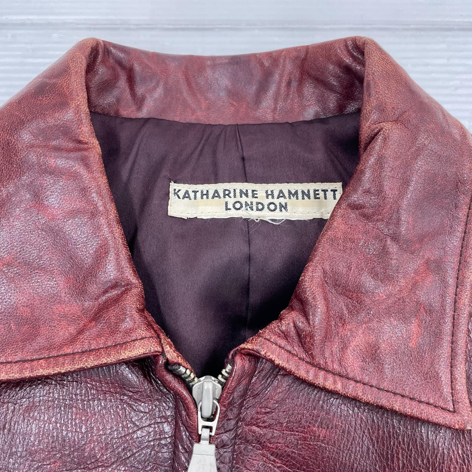 KATHARINE HAMNETT ﾚｻﾞｰｼﾞｬｹｯﾄ ﾚｯﾄﾞ - メルカリ