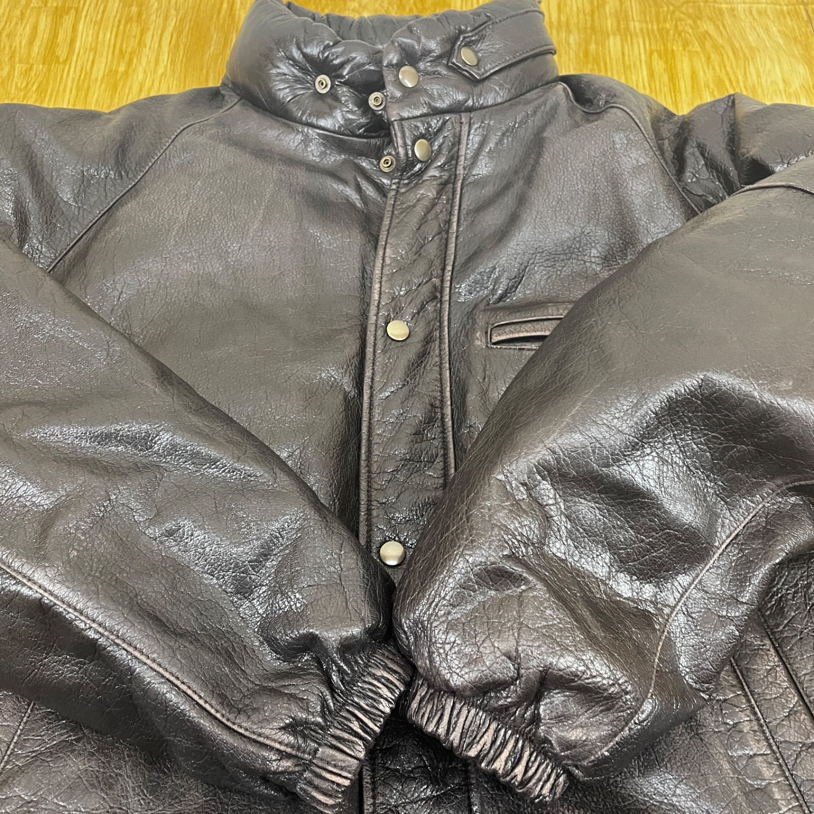 パブロヴィンチ Leather down jacket (ダークブラウン/M) - メルカリ