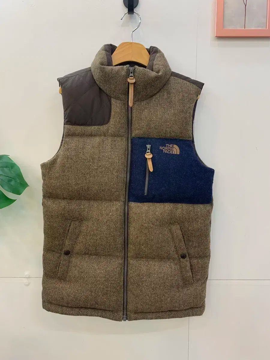 ノースフェイス ヘリンボーン グースダウン ベスト パディング 55