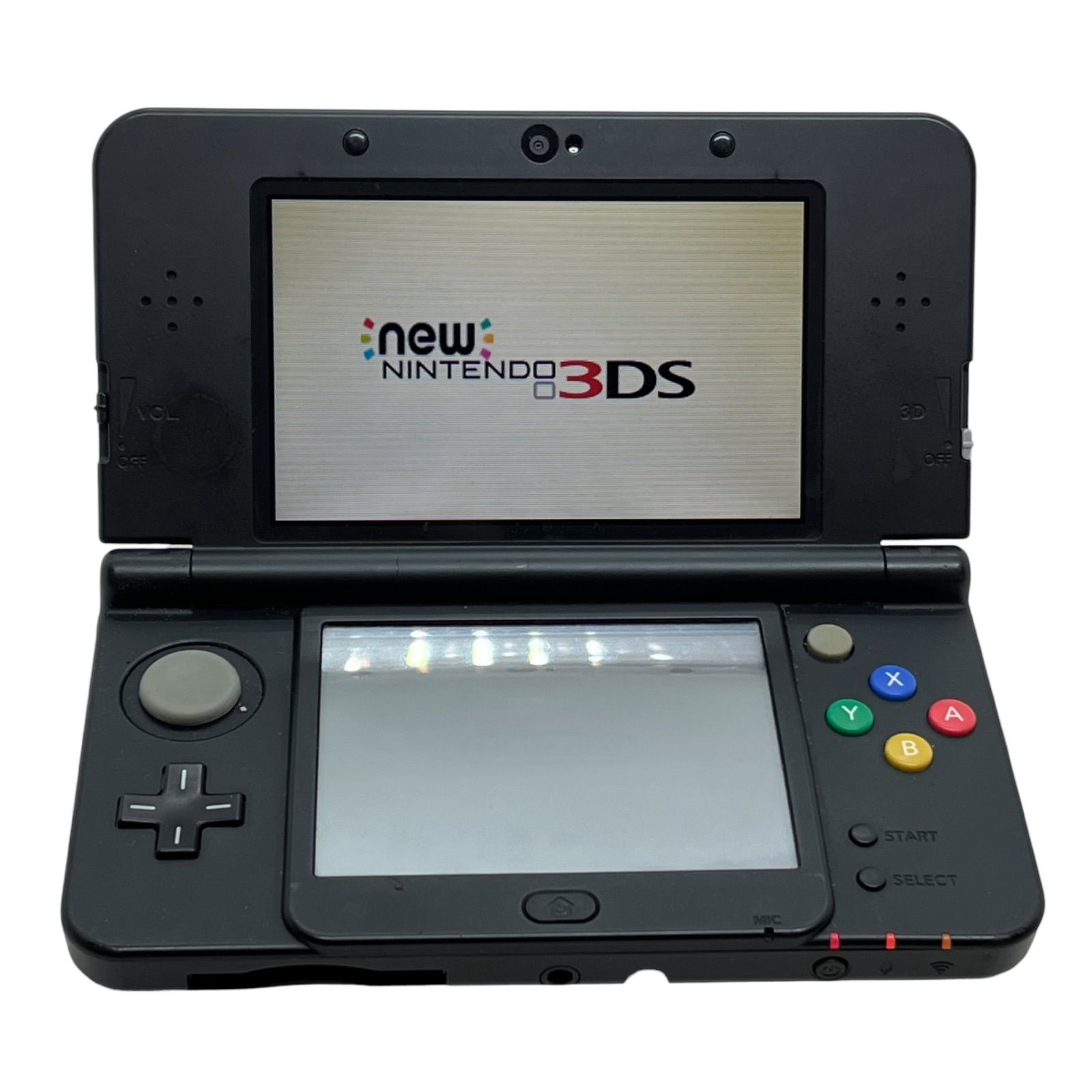 管2511 369 通電 済 任天堂 ニンテンドー3 DS ブラック きせかえプレート No 014 どうぶつの森 まめきち つぶきち 携帯ゲーム機 Nintendo