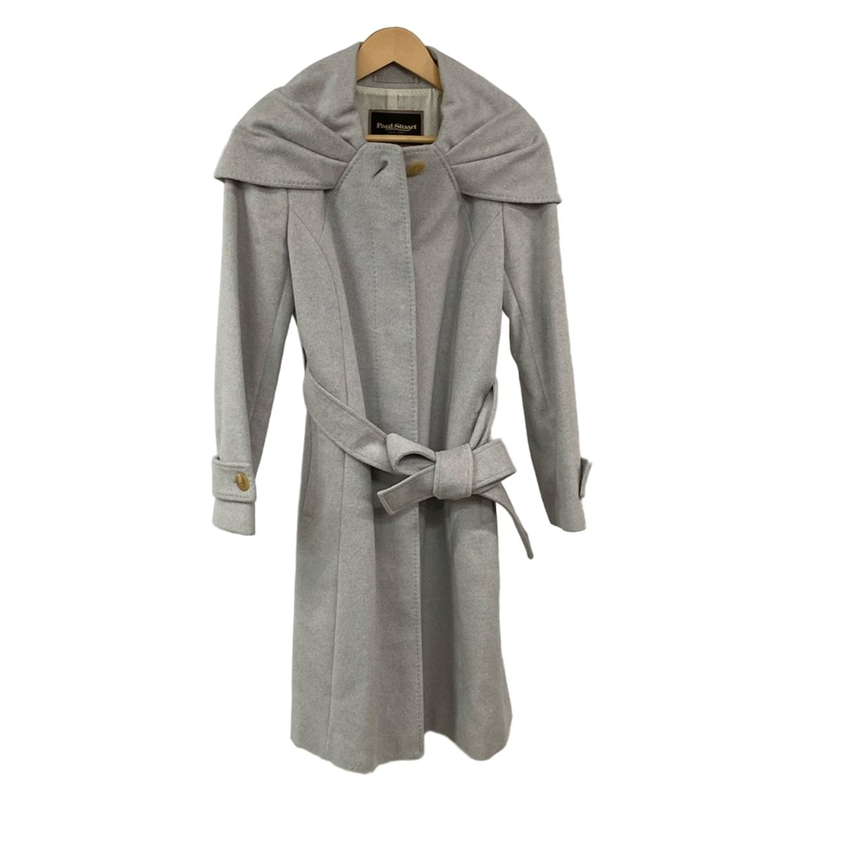PaulStuart ポールスチュアート コート サイズ6 M レディース ライトグレー 長袖 アンゴラ混 秋 冬