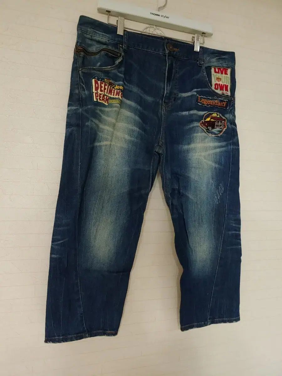 Jeep パッチワーク デニム ハーフパンツ 7分