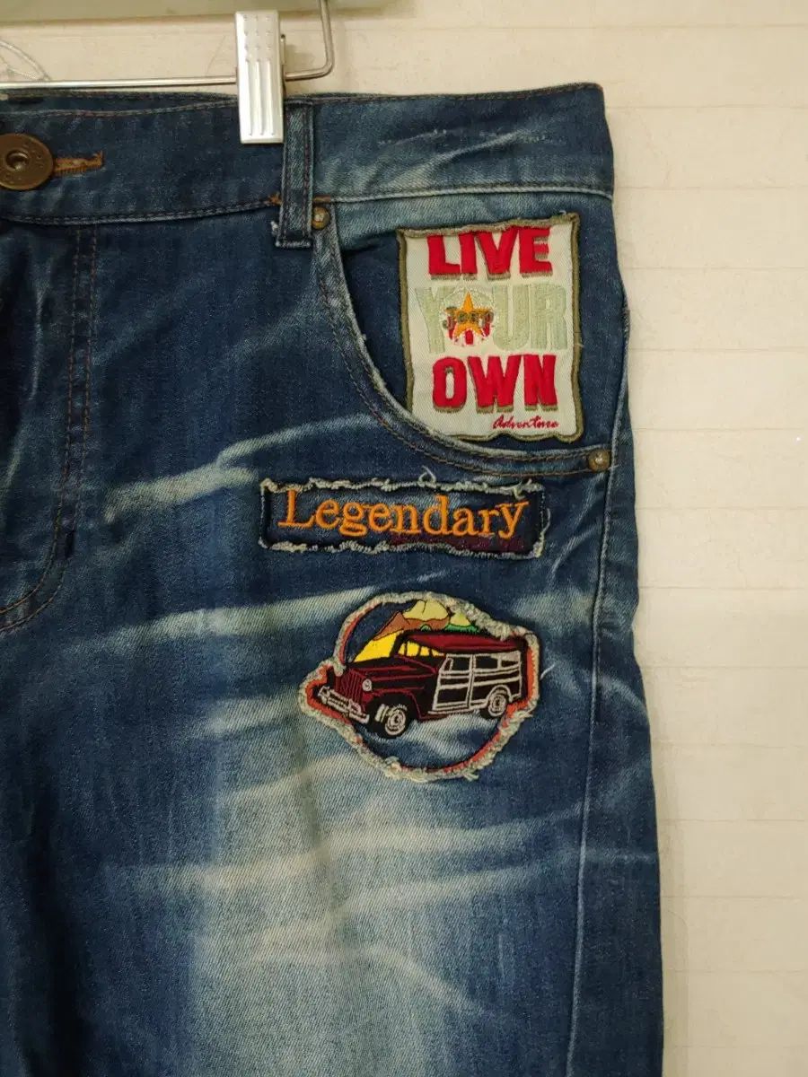 Jeep パッチワーク デニム ハーフパンツ 7分