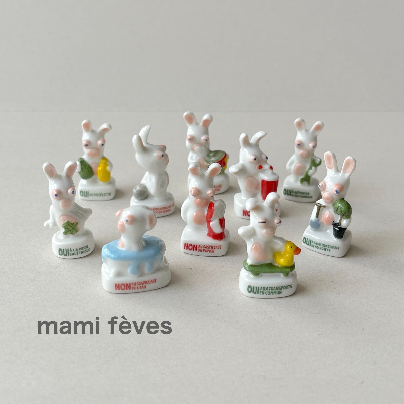 フェーヴ ラビッツ エコ市民③ フランス フェーブ ミニチュア陶器
