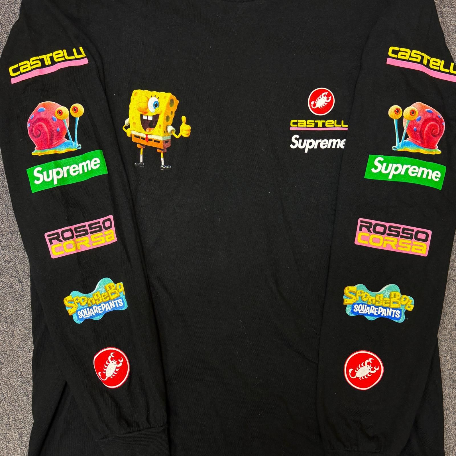 国内正規 Supreme 25SS × SpongeBob Castelli Racing L/S Tee スポンジ 