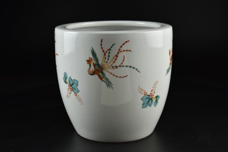 蔵A4948】日陶 ノリタケ 鳳凰文 火鉢 則武