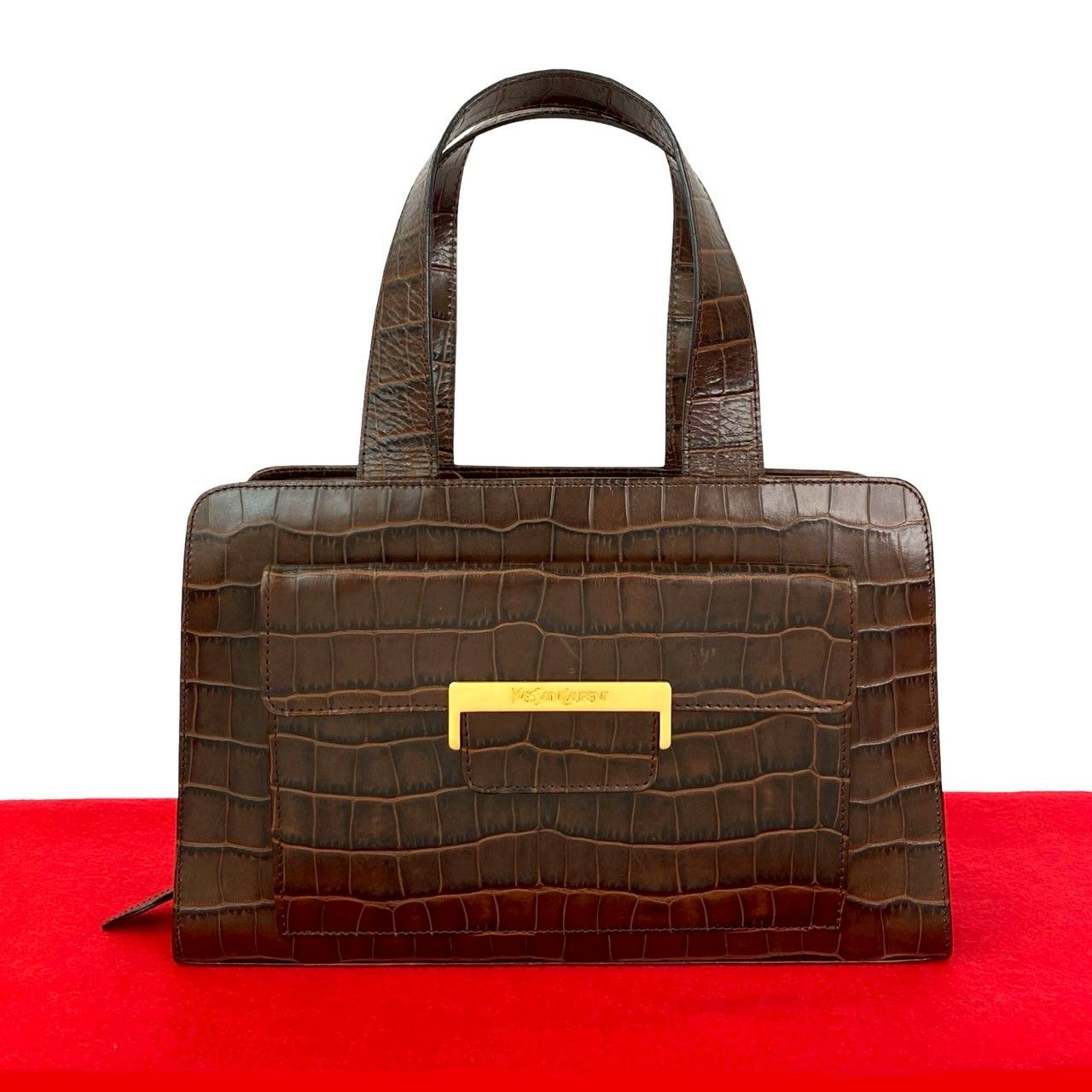 ✨レア極美品✨イヴサンローラン　Yライン　ヴィンテージボストンバッグ　レザー 極 美品 YVES SAINT LAURENT イヴ サンローラン ヴィンテージ ロゴ