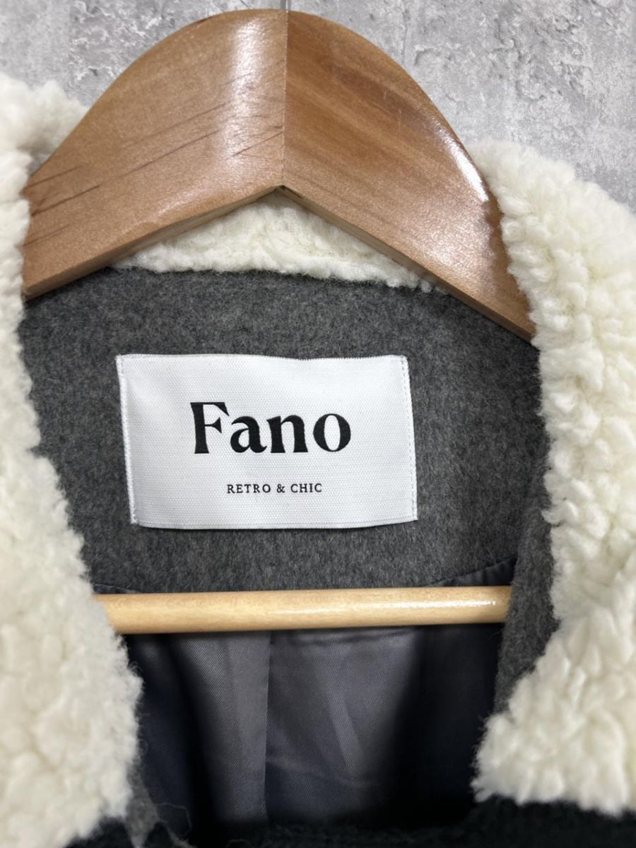 Fano Studios ファノ ステュディオ ショート丈 ワイド ダッフル コート sizeS グレー レディース