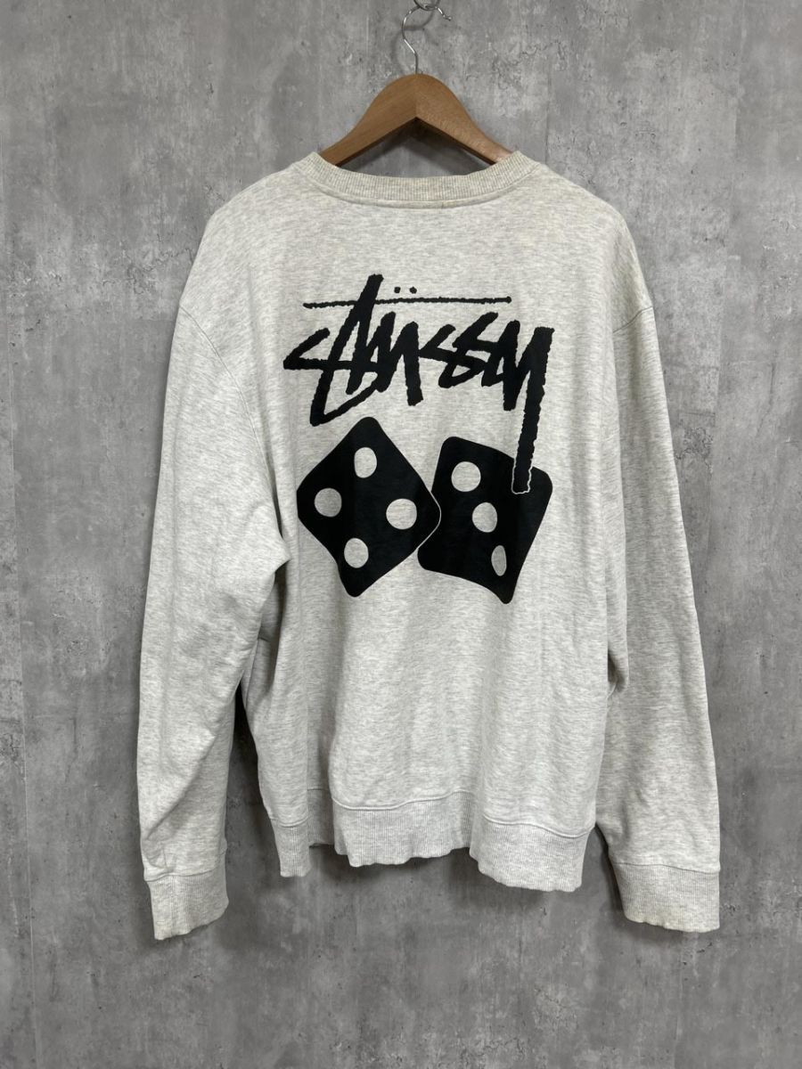 STUSSY ステューシー サイコロロゴ スウェット sizeXL/グレー
