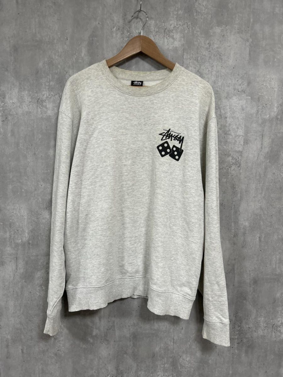 STUSSY ステューシー サイコロロゴ スウェット sizeXL/グレー