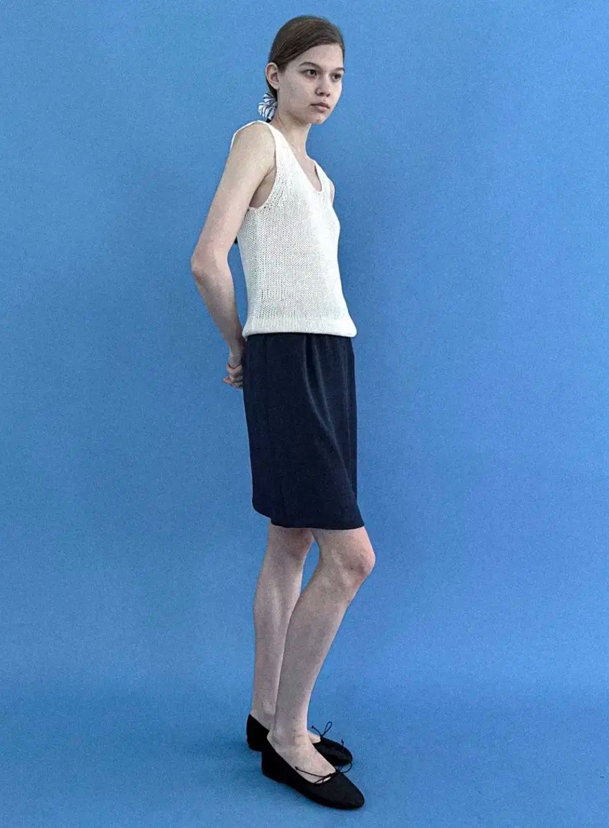 スタジオソルト シルキースカート ネイビー 約8万円